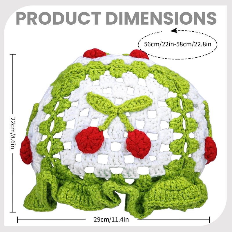 Busnos Crochet Bucket Hats for Women Handmade Hat Cute Foldable Knitted Hats for Women - Image 3
